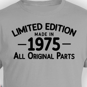 50th Birthday Gift For Men Customized T Shirt Bday Present For Him Personalized Year Dad Birthday TShirt Limited Edition 1975 Birthday Tee