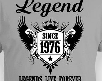 50th Birthday Gift Ideas For Him 50th Birthday T Shirt Bday Present For Her Custom Shirt TShirt Legend Since 1976 Birthday Mens Ladies Tee