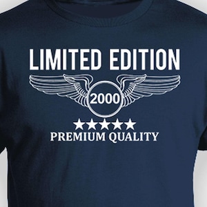 25th Birthday Shirt Birthday Gift For Him Birthday Present Bday T Shirt Custom Gift Idea For Men Limited Edition 2000 Birthday Pilot Tee
