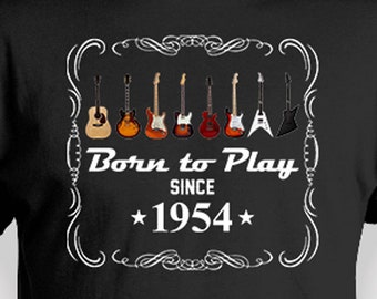 70th Birthday T Shirt Guitar Player Gift For Grandpa Bday Present For Him Guitar TShirt Custom Year Personalized Shirt B Day 1954 Birthday