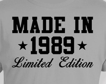 Personalized Birthday T Shirt 35th Birthday Gifts For Men Bday Presents For Women Custom Year B Day Made In 1989 Birthday Mens Ladies Tee
