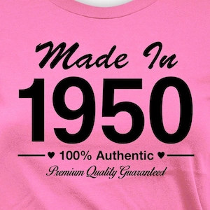 75th Birthday T Shirt Birthday Gift Ideas Personalized Shirt Bday Present For Her Custom TShirt Born In Made In 1950 Birthday Ladies Tee