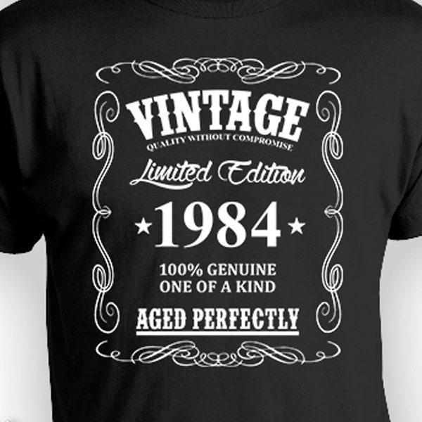 40th Birthday Gift For Him 40th Birthday T Shirt Bday Present Custom Shirt B Day Gift Idea Vintage Born In 1984 Aged Perfectly Mens Tee