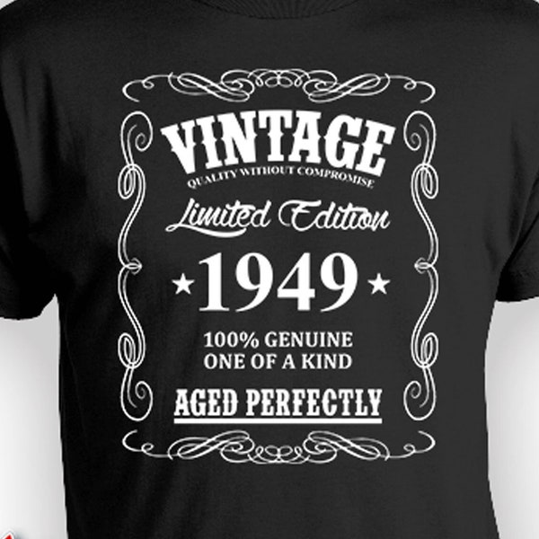 75th Birthday T Shirt 75th Birthday Gifts For Him Personalized Birthday Shirt Bday Gift Ideas Vintage Born In 1949 Aged Perfectly Mens Tee