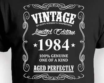 40th Birthday Gift For Him 40th Birthday T Shirt Bday Present Custom Shirt B Day Gift Idea Vintage Born In 1984 Aged Perfectly Mens Tee