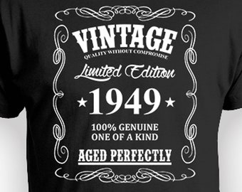 75th Birthday T Shirt 75th Birthday Gifts For Him Personalized Birthday Shirt Bday Gift Ideas Vintage Born In 1949 Aged Perfectly Mens Tee