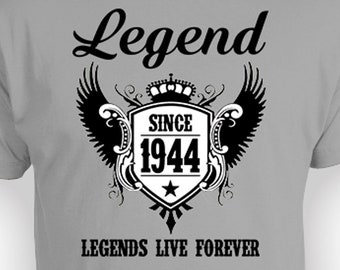 80th Birthday Gift Funny Birthday Shirt For Him Bday Present Milestone Birthday T Shirt Custom Shirt B Day Legend Since 1944 Mens Ladies Tee