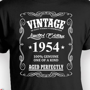 Personalized Birthday Shirt 70th Birthday T Shirt Birthday Gifts For Him Bday Gift Ideas Custom Vintage Born In 1954 Aged Perfectly Mens Tee image 1