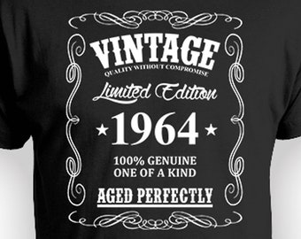 60th Birthday Gift Ideas For Him 60th Birthday T Shirt Custom Birthday Shirt Bday Present Vintage Born In 1964 Aged Perfectly Mens Tee