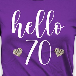 Camiseta de 70 cumpleaños, regalo de 70 años para mujer, camiseta de cumpleaños de abuela, camiseta personalizada por edad, camiseta de cumpleaños para mujer - BG786