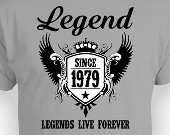 Funny Birthday T Shirt 45th Birthday Gifts For Men Bday Shirt Custom Gift Ideas For Her B Day Legend Since 1979 Birthday Mens Ladies Tee