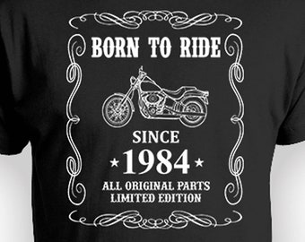 40th Birthday Gift For Bikers Shirt Motorcycle Lover Gift For Men Bday Present Custom Year Personalized T Shirt B Day TShirt Born In 1984