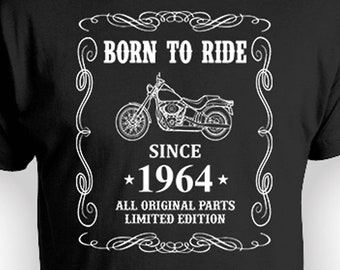 60th Birthday Gifts For Bikers T Shirt Bday Present For Men Motorcycle Shirt Custom Birthday Year Personalized TShirt B-Day Born In 1964