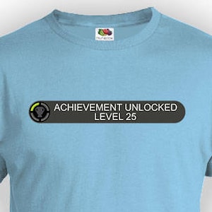 25th Birthday Shirt Bday Gifts For Gamers T Shirt Custom Age Birthday Present Gaming TShirt Geek Clothing Nerd Mens Ladies Tee - BG522
