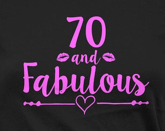 Ideas de regalos para el 70 cumpleaños de la abuela. Regalo de cumpleaños para mujeres. Camiseta personalizada para el cumpleaños de la abuela. Camiseta para mujer conmemorativa de los 70 años. Camiseta para mujer fabulosa. BG538