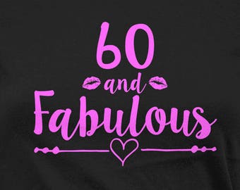 Ideas de regalo para el 60 cumpleaños de una mujer. Camiseta personalizada. Regalo de cumpleaños para ella. Camiseta personalizada para el 60 cumpleaños. Camiseta fabulosa para mujer - BG536