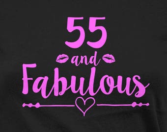 55th Birthday T Shirt For Her Bday Present Custom Gift Ideas For Women Personalized TShirt B Day Age 55 And Fabulous Ladies Tee - BG535