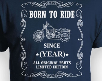 Custom Year Shirt Motorcycle Lover Gift Ideas For Men Personalized T Shirt Biker TShirt Customized Present Bday Outfit Biker Tee B Day