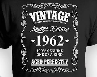 60th Birthday Gift Ideas For Him 60th Birthday T Shirt Custom Birthday Shirt Bday Present Vintage Born In 1962 Aged Perfectly Mens Tee
