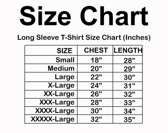 Custom Ink Size Chart Long Sleeve
