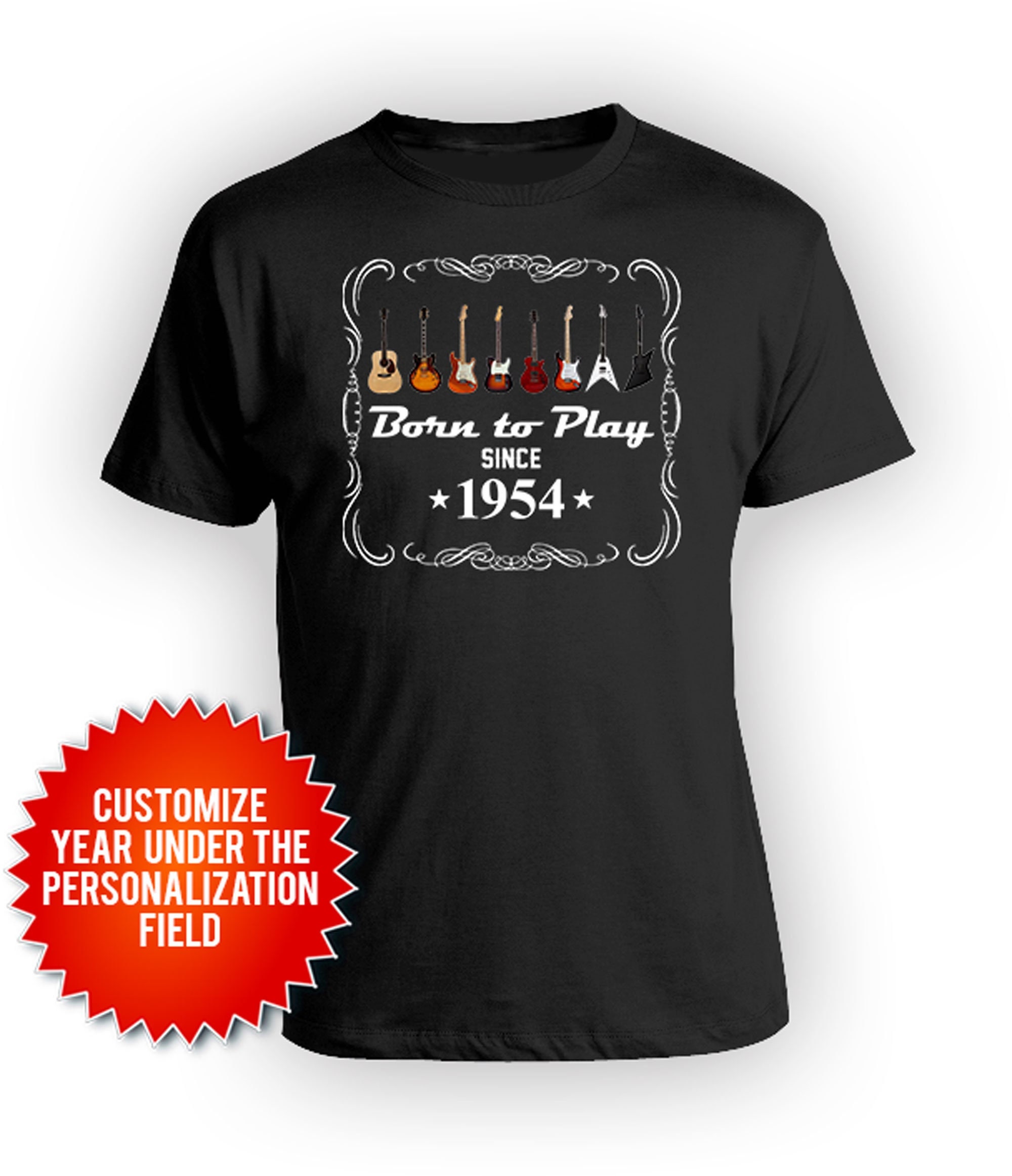 70e anniversaire T-shirt joueur de guitare cadeau pour grand-père