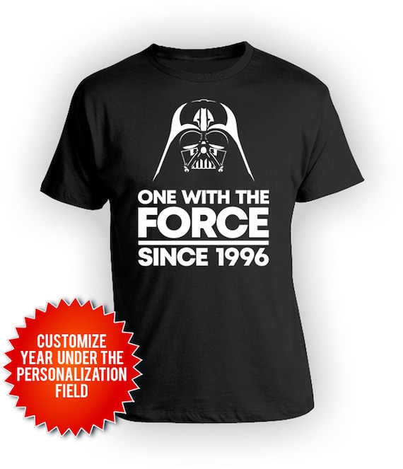 30th Bday Gifts For Him Birthday T Shirt Movie TShirt B Day Present Geek Shirt For Men Nerd One With The Force Since 1996 Birthday Mens Tee