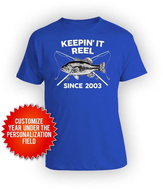 21 Birthday Shirt Fishing Gift for Him 21st Bday Present for Men  Personalized Year Twenty First B Day T Shirt Keeping It Reel Since 2003 