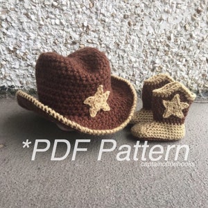 CROCHET PATTERN, Baby Cowboy Outfit, Cowboy Pattern, Cowboy Costume, Cowboy Hat, Hat Crochet Pattern, Baby Crochet, Hat Pattern