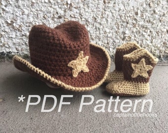 CROCHET PATTERN, Baby Cowboy Outfit, Cowboy Pattern, Cowboy Costume, Cowboy Hat, Hat Crochet Pattern, Baby Crochet, Hat Pattern