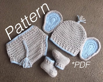 Baby Elephant Outfit, Elephant Pattern, Elephant Costume, Elephant Hat, Hat Crochet Pattern, Crochet Elephant, Baby Crochet, Hat Pattern