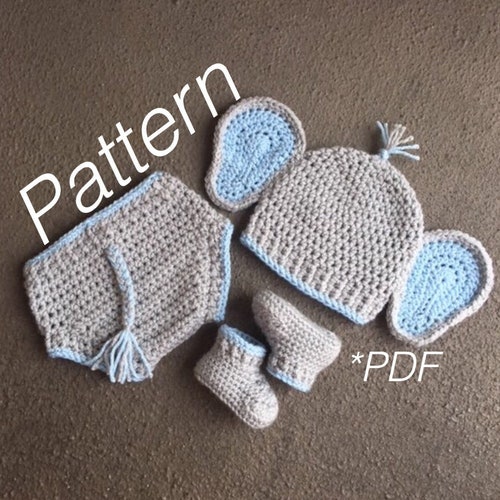 Baby Elephant Outfit Crochet PATTERN Etsy