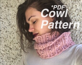 Crochet Cowl Pattern, Easy Textured Infinity Scarf (PDF Pattern)