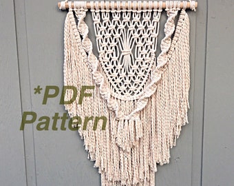 Patrón Macramé, Macramé Colgante de Pared, Macramé DIY, Macramé Moderno, Tutorial Macramé, Patrón PDF, Patrón Colgante de Pared, Macramé Folclórico