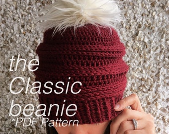 CROCHET PATTERN, Crochet Hat, Beanie Crochet, Hat Pattern, Crochet Beanie, Beanie Pattern, Winter Hat, Winter Beanie, Classic Beanie