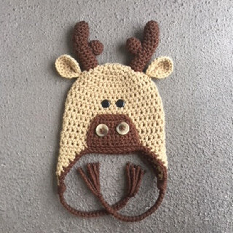 CROCHET PATTERN, Baby Moose Outfit, Moose Pattern, Moose Costume, Moose Hat, Hat Crochet Pattern, Crochet Moose, Baby Crochet, Hat Pattern image 2
