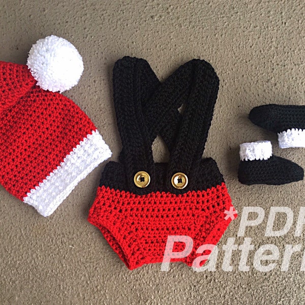 CROCHET PATTERN, Santa Crochet, Crochet Outfit, Santa Hat Pattern, Crochet Santa Outfit, Baby Santa, Newborn Santa Pattern, Crochet Baby