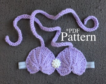 Mermaid Top and Crown Crochet Pattern, Newborn to 3 Months (PDF Pattern)