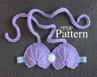 Mermaid Crochet Pattern, Crown Crochet Pattern, Mermaid Top, Baby Mermaid, Newborn Mermaid Pattern, Crochet Mermaid Top