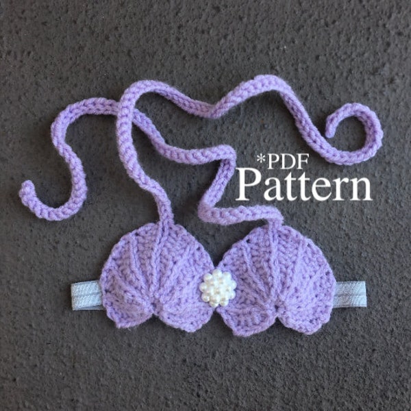 Mermaid Crochet Pattern, Crown Crochet Pattern, Mermaid Top, Baby Mermaid, Newborn Mermaid Pattern, Crochet Mermaid Top