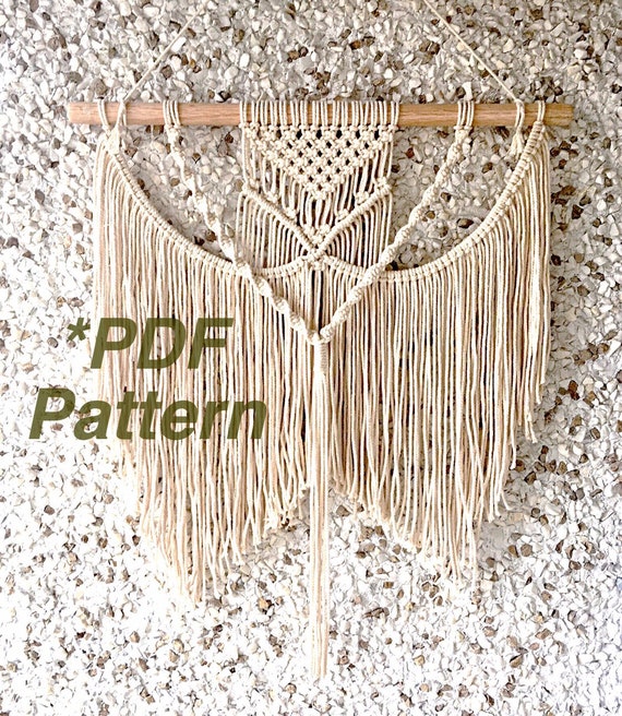 Echo Macrame Wall Hanging Pattern, Modern DIY Tutorial (PDF)