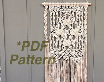 Patrón Macramé, Macramé Colgante de Pared, Macramé DIY, Macramé Moderno, Tutorial Macramé, Patrón PDF, Patrón Colgante de Pared, Lady Josephine