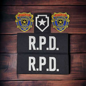 R.P.D. and Raccoon City tactisch vest, set van 5 patchcombinaties voor kostuum/cosplay