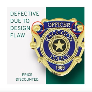 Raccoon City R.P.D. Blue Banner Metal Costume/Cosplay Badge with Pin Fixture (75mm x 74mm) Price Discounted due to design flaw on the badge