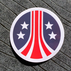 Aliens USCM Stars and Bars Sticker: Weyland Yutani, Waterproof PVC (75mm)