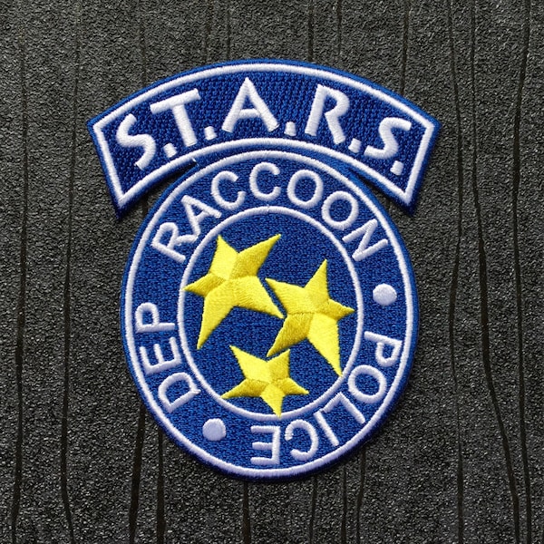 S.T.A.R.S. Raccoon City R.P.D. Bügelbild Patch in Blau für Kostüme/Cosplay. Größe 100mm x 85mm.