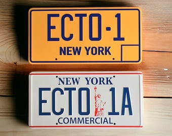 Ghostbusters ECTO-1 & ECTO-1A Prop License Plate 2 Piece Set