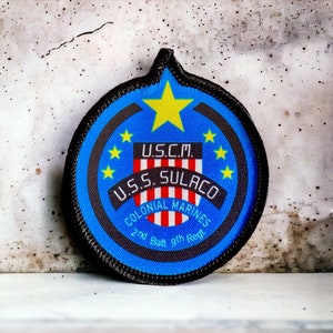 Aliens USS Sulaco US Colonial Marines Iron on Patch: Size 70mm x 60mm