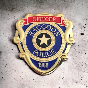 Raccoon City R.P.D. Red Banner Metal Costume/Cosplay Badge with Clip Fixture (66mm x 63mm)