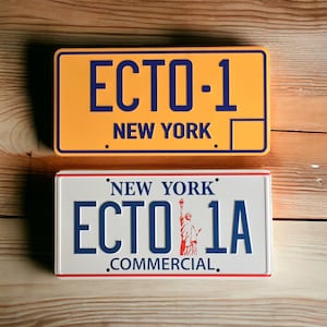 Ghostbusters ECTO-1 & ECTO-1A Prop License Plate 2 Piece Set