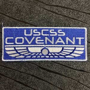 Alien Covenant USCSS Covenant Iron On Patch Colour in Blue (95mm x 37mm)